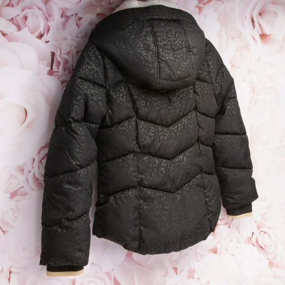 Michael Kors Girls Designer Black Puffer Jacket - Picture 7 of 8